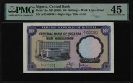 Nigeria  P11 10 Shillings 1968 (No date)