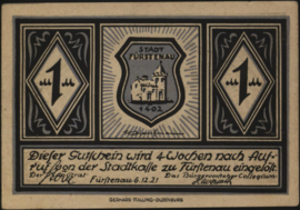 Germany - Emergency issues - Fürstenau Grab.: 400 1 Mark 1921