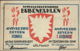 Duitsland - Noodgeld - Bullenkuhlen Grab/Mehl.:206 25 Pfennig 1921