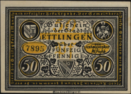 Germany - Emergency issues - Ettlingen Grab.:355 50 Pfennig 1921