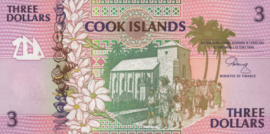 Cook Islands   P7.a 3 Dollars 1992 (No date)