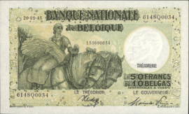 België P106 50 Francs 1945
