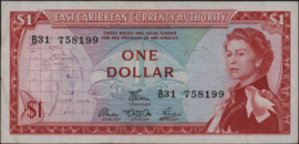 Oost Caribische staten  P13 1 Dollar 1965 (No date)