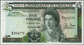 Gibraltar  P21/B119 5 Pounds 1988