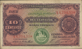 Moçambique  P56.a 10 Centavos 1914