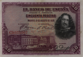 Spain  P75.b 50 Pesetas 1928