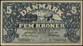 Denemarken  P30.h 5 Kroner 1942