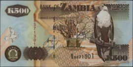 Zambia  P39.c 500 Kwacha 2001