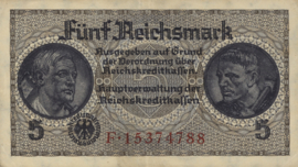 Reichskredit-kassenscheine PL1300.4.a 5 Reichsmark 1939