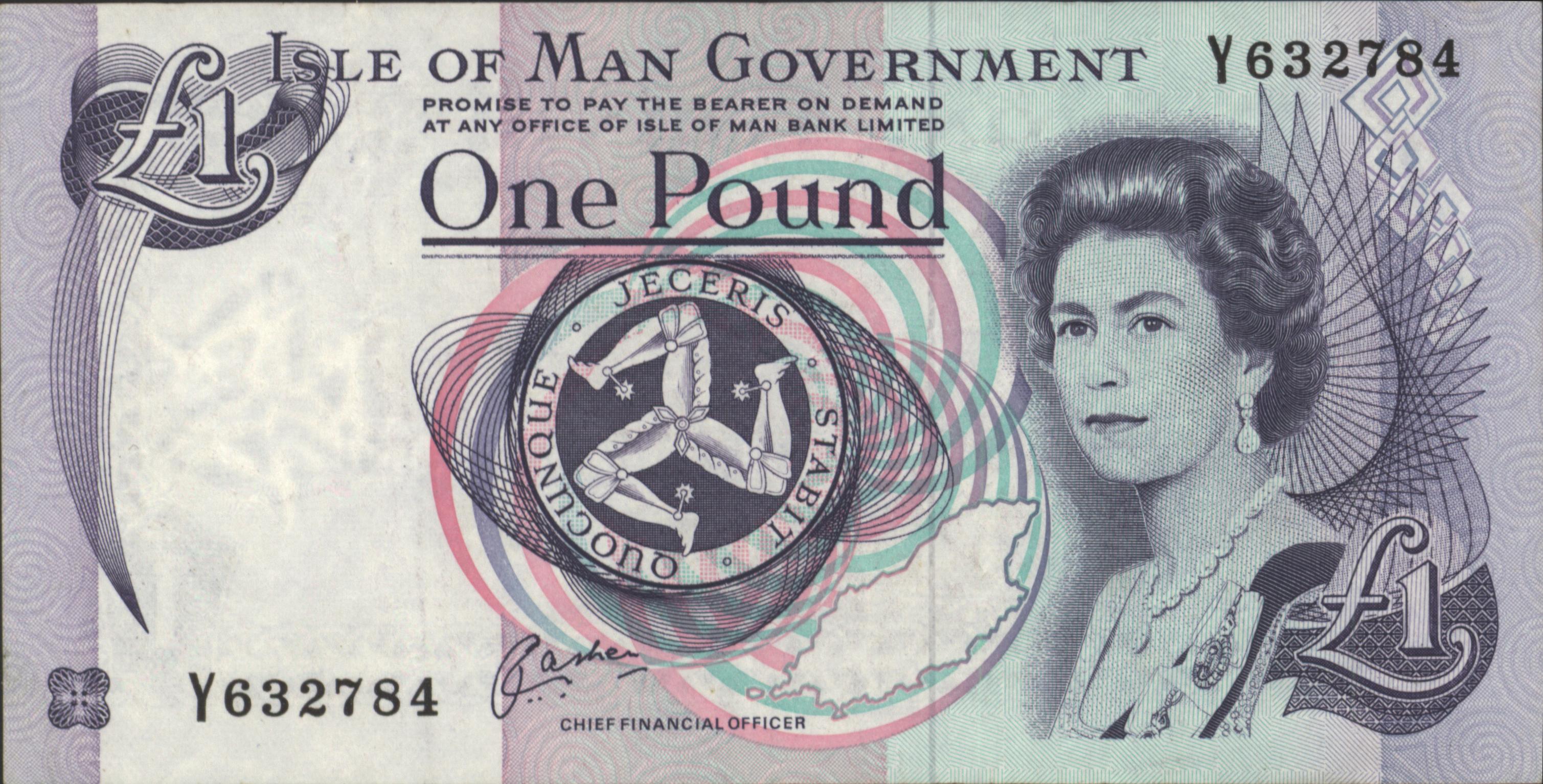 Isle of Man  P40.b 1 Pound 1990-09 (No date)