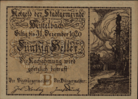Oostenrijk - Noodgeld - Mistelbach KK.:614 50 Heller 1920