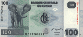Congo Democratische Republiek (Kinshasa)  P98/B320 100 Francs 2007