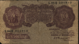 Great Britain / UK P366 10 Shillings 1940-1948 (No date)