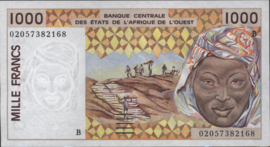 West African States/Benin (Dahomey) P211B.m 1,000 Francs 2002