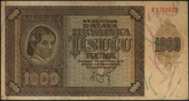 Kroatië   P4 1.000 Kuna 1941