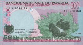 Rwanda  P26.b 500 Francs 1989