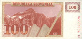Slovenia   P6 100 Tolarjev 1991 (No date)