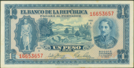 Colombia P398/B938 1 Peso oro 1953