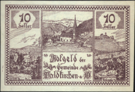 Oostenrijk - Noodgeld - Waldkirchen am Wesen KK. 1133 10 Heller 1920