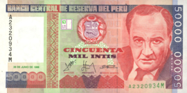 Peru P142 50,000 Intis 1998