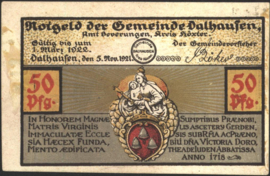 Duitsland - Noodgeld - Dalhausen Grab.: 254 50 Pfennig 1921