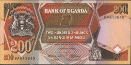Oeganda  P32.a 200 Shillings 1987