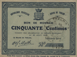 Frankrijk - Noodgeld - Trélon JPV-59.2534 50 Centimes 1915