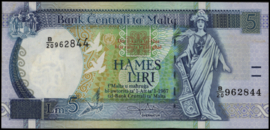 Malta  P46.b 5 Liri 1967