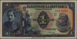 Colombia P380 1 Peso oro 1950