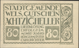 Oostenrijk - Noodgeld - Wels KK. 1167.III.d 80 Heller 1920 (No date)