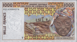 West African States/Togo P811T.m 1,000 Francs 2002