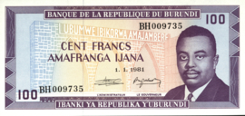 Burundi  P29 100 Francs 1977-93