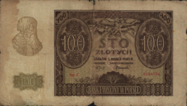 Poland  P97 100 Zlotych 1940