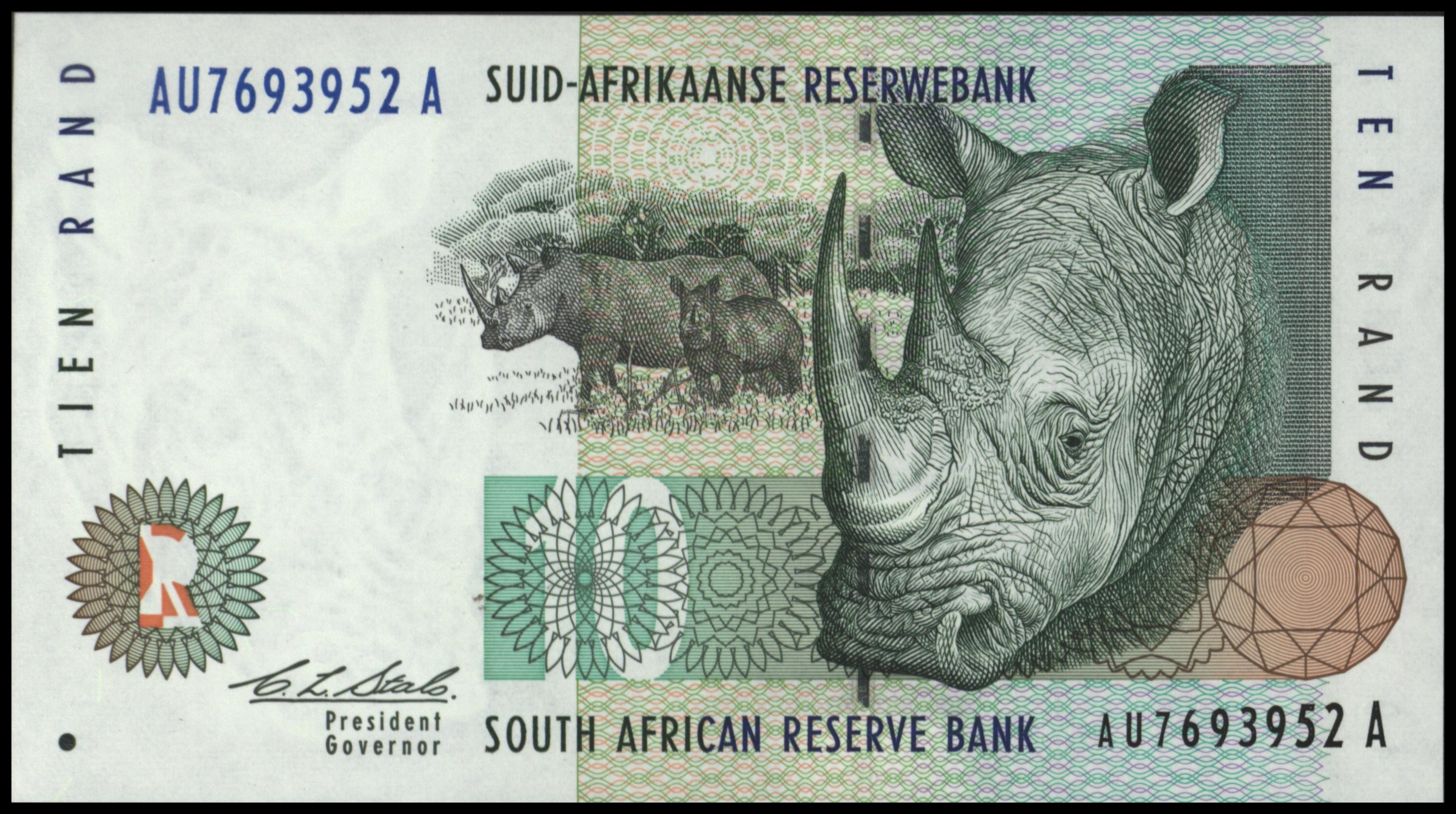 Zuid Afrika P123.a 10 Rand 1993-99 (No date)
