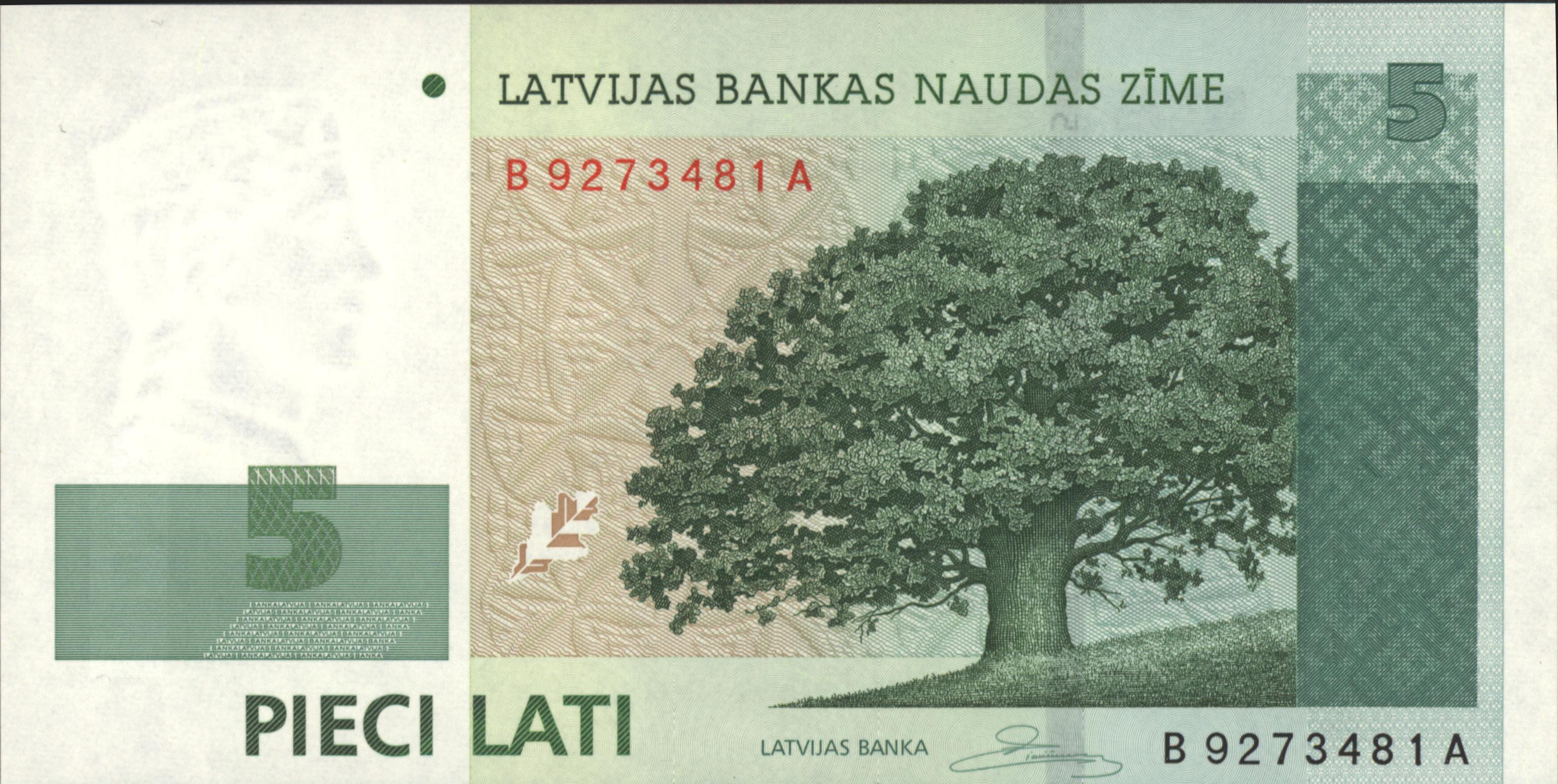 Latvia  P53 5 Lati 2009 UNC