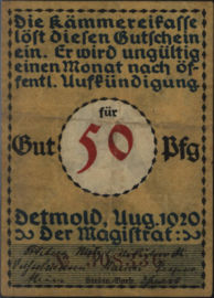 Germany - Emergency issues - Detmold Grab. 268 50 Pfennig 1920