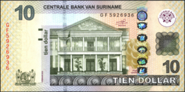 Surinam Dollars PLSD2.2.d 10 Dollars 2010/2019