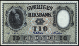 Sweden  P43.a 10 Kronor 1953