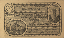 Austria - Emergency issues - Weistrach KK: 1161 20 Heller 1920