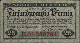 Germany - Emergency issues - Crefeld Grab: C29 25 Pfennig 1920