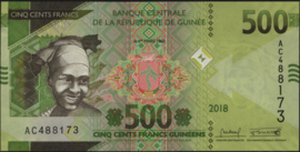 Guinée B341.5 500 Francs 2018