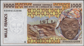 Ivory coast P111A 1.000 Francs 2003