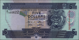 Solomon islands  P26 5 Dollars 2004-'18 (No date) REPLACEMENT