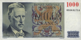 Belgium P131.a 1,000 Francs 1950-1958