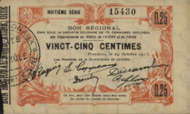 Frankrijk - Noodgeld - Départements du Nord de l'Aisne et de l'Oise JPV-59.1109 25 Centimes 1915