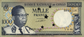 Congo Democratische Republiek (Kinshasa)   P8 1.000 Francs 1964
