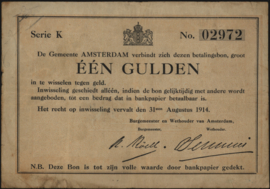 Nederland, Amsterdam, WO-I PL170.1 1 Gulden 1914