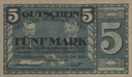 Duitsland - Noodgeld - Mühlhausen  Geiger:364.01 5 Mark 1918