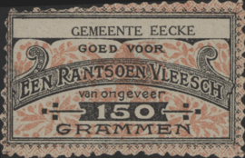 België - Noodgeld - Eecke   NL0.Oranje op wit 150 Grammen 1914-'18 (No date)
