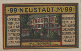 Duitsland - Noodgeld - Neustadt Grab/Mehl.:962 99 Pfennig 1921